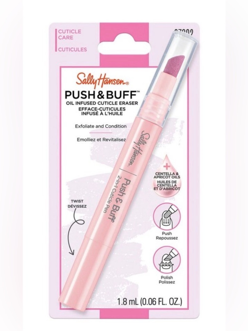 Nwt- sally hansen-  Push & Buff Oil-Infused Cuticle Eraser - Pink
